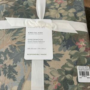 potterybarn King/CAL King Greenwood duvet cover. MWT